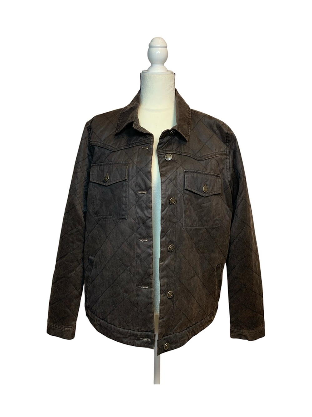 Shyanne Women’s Quilted Faux Oil Skin Western Jacket Size Large